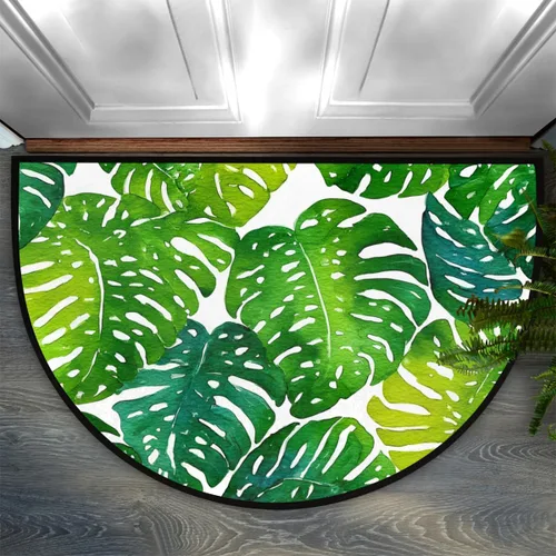 Vista 18 de Tapete semicircular con estampado de cactus tropical, antideslizante, absorbente, lavable, de bienvenida, para el hogar, interior, entrada, zonas