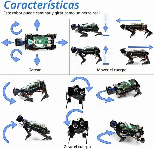 Vista 3 de FREENOVE Kit robot para perro Raspberry Pi 5 4 B 3 B+ Zero 2 W, caminar, autoequilibrio, reconocimiento facial, rastreo de bolas, rango ultrasónico
