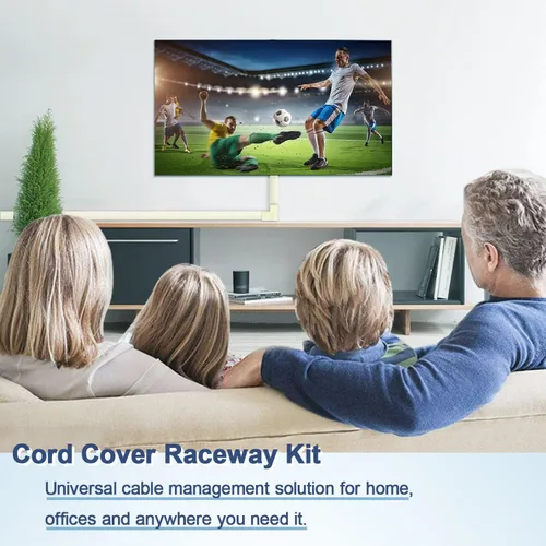 Vista 5 de Kit de Canaleta de Pared para Cubierta de Cable - Ocultacables de 157", Ocultadores de Cables para Montaje de TV en Pared y Gestión de Cables, Beige