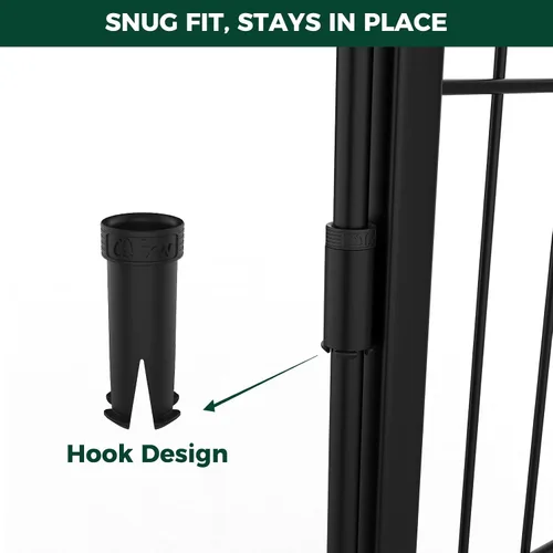 Vista 6 de FXW Rollick Dog Playpen 24" H 8 paneles y tubo silenciador negro