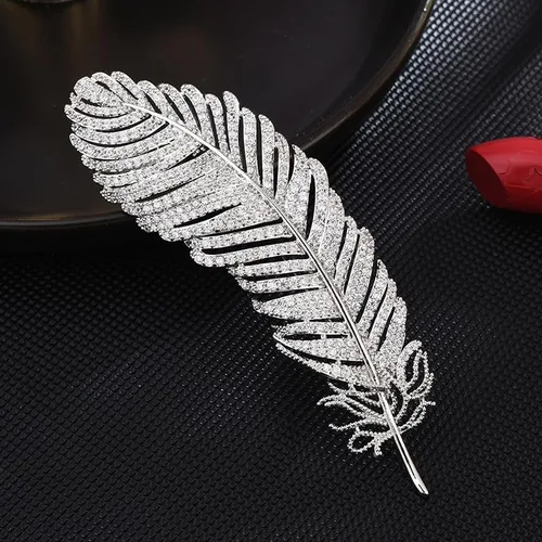 Vista 5 de UNVAK FeatherBow TieFlying Wings Brooch Rhinestone Brooch Pin for Women 18k Gold Plated Lapel Pin Fashion Safety Pin Jewelry Valentine's Day Gift