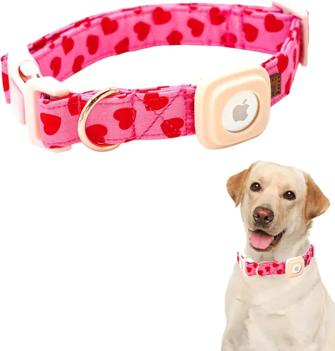 Vista 8 de Lionheart glory Airtag - Collar de perro de San Patricio para perros pequeños, collar verde ajustable de alta resistencia, collar de trébol