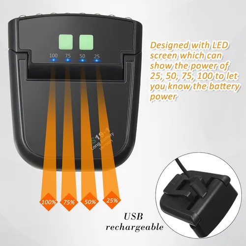 Vista 3 de Mudder Linterna LED con clip para gorra USB recargable, linterna impermeable ultra brillante para sombrero, linterna de cabeza para pesca