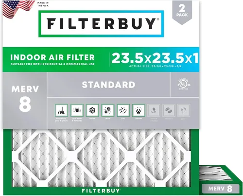 Vista 55 de Filterbuy Filtro de aire MERV 8 de 8 x 14 x 1 pulgadas para defensa contra el polvo y las alergias (paquete de 2), filtros electrostáticos plisados