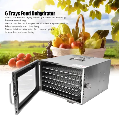 Vista 7 de Máquina secadora deshidratadora de alimentos, 6 capas de temperatura ajustable, secador de frutas de carne seca, para verduras, cecina, especias