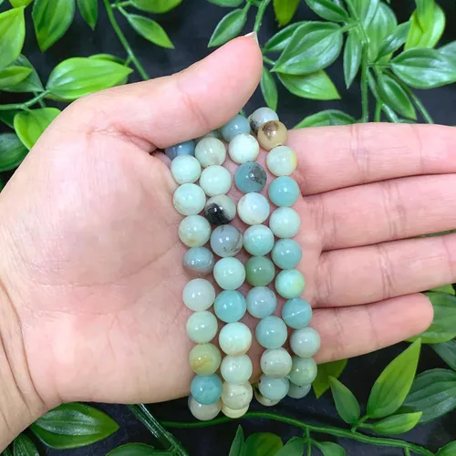 Vista 552 de Gem Avenue Handmade Round Bead Stretch Bracelet Unisex Natural Stone Beaded Jewelry for Men & Women, Elastic Wristband for Daily Wear