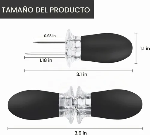 Vista 2 de AUGSUN 18pcs/9Pairs tenedores negros del maíz, tenedor de la mazorca