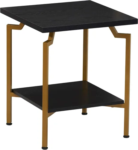 Vista 20 de Household Essentials Mesa de centro rectangular de hierro negro y oro