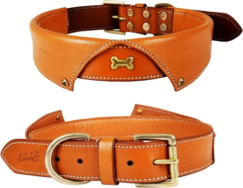 Vista 20 de Collar de perro de piel auténtica, negro, pequeño, acolchado de Comodidad durante todo el día, resistente, anillo doble D, ajustable, cuero