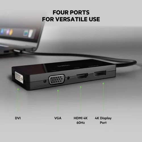 Vista 2 de Belkin Adpt, Usbc-hdmi, Vga, Dvi, Dsplypt, negro