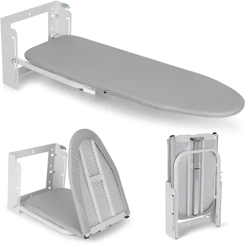 Vista 10 de Tabla de planchar montada en la pared, ajuste de altura de 36 x 12 pulgadas, tabla de planchar plegable para montaje en pared, tabla de planchar que