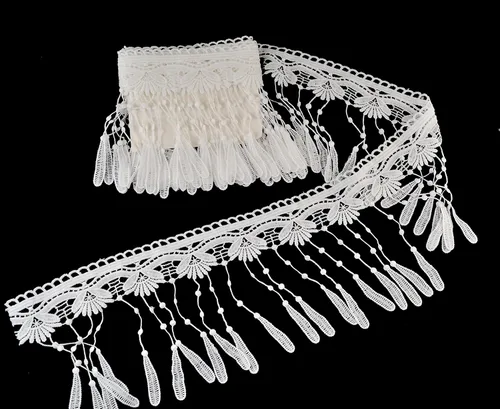 Vista 7 de eZthings® Venise ribete de encaje de tela con ojales para manualidades, adornos de Venecia (3 yardas, bordes)