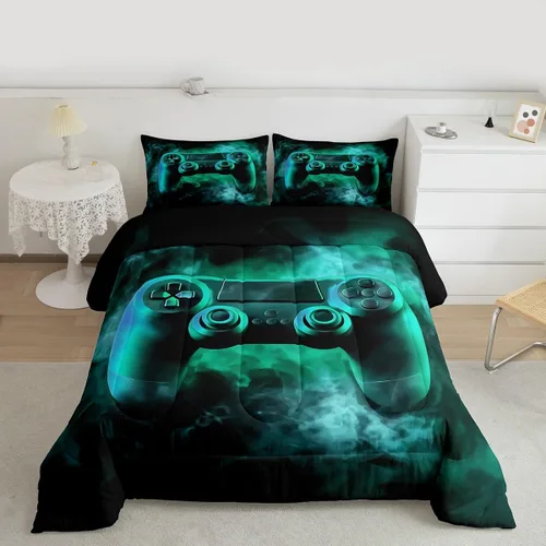 Vista 102 de Erosebridal Juego de edredón de hojas de cannabis, juego de ropa de cama de marihuana con estampado colorido de plantas, decoración bohemia de 2
