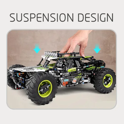 Vista 6 de Mould King 18002 RC - Kit de construcción de coches de escalada a control remoto, 1879 piezas MOC bloques de construcción 4 x 4 todoterreno