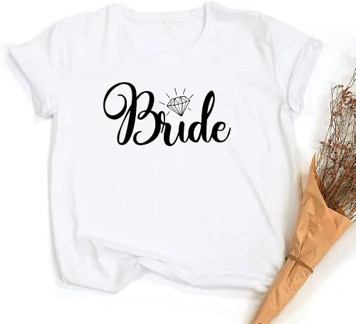 Vista 5 de Novia y dama de honor camiseta fiesta de novia despedida de soltera propuesta de dama de honor equipo de regalo novia tribu I Do tribu boda