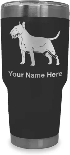 Vista 32 de LaserGram Vaso aislado al vacío de 20 onzas, perro Bull Terrier, grabado personalizado incluido (negro) Engraved Gift for Dog Lovers, Vacuum