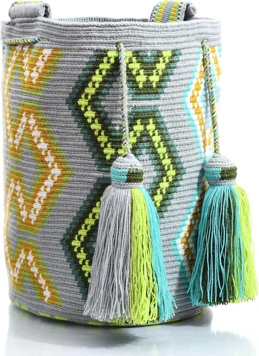 Vista 3 de WYOU Designer Collection Wayuu - Bolsa de ganchillo, tamaño grande