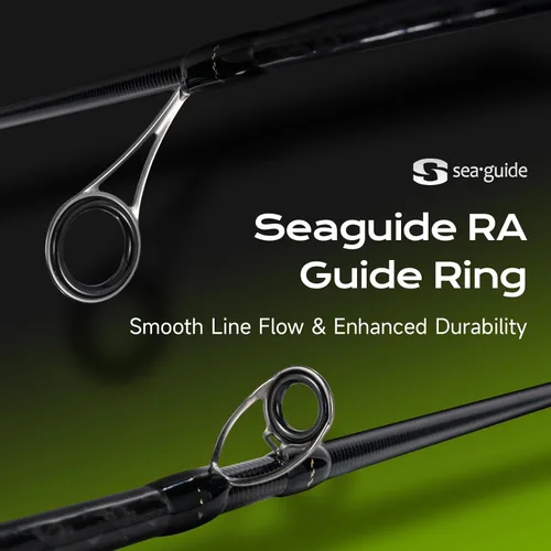 Vista 6 de HANDING M1 Ultralight Cañas de pescar de 2 piezas para trucha con acción rápida 30T+24T de fibra de carbono SEAGUIDE Anillos guía RA para trucha