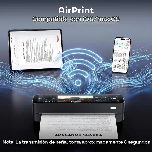 Vista 3 de Phomemo Impresora portátil AirPrint con pantalla táctil completa M810