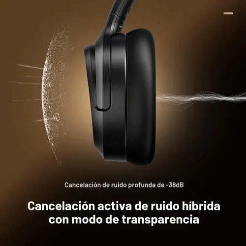 Vista 3 de Calmbee Auriculares híbridos con cancelación activa de ruido inalámbricos Negro