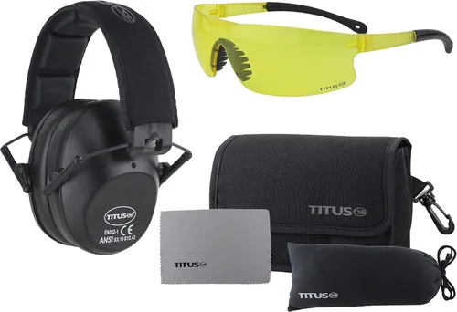 Vista 13 de TITUS Paquete combinado de orejeras y gafas de seguridad de línea delgada