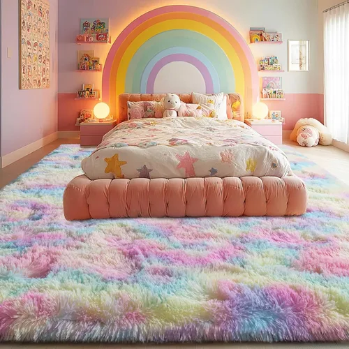 Vista 53 de qulint Alfombra negra para dormitorio, alfombra de área pequeña de 2 x 3 pies para habitación de niños, alfombra suave y mullida para sala de estar