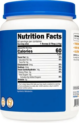Vista 5 de Nutricost Maltodextrina en polvo 2 libras - Sin gluten, sin OMG