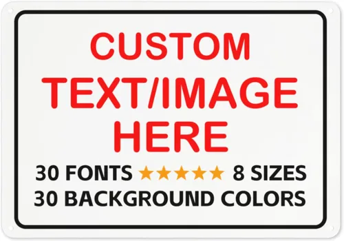 Vista 18 de Letreros personalizados para negocios al aire libre de metal con texto en inglés «Make Your Own 12X12» Letrero personalizado para jardines al aire
