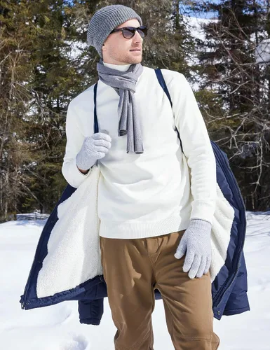 Vista 4 de Chaqueta de invierno larga con capucha para hombre, acolchada, a prueba de viento, parka acolchada con relleno