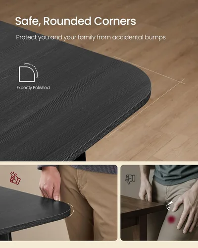 Vista 8 de VASAGLE Colección MAEZO - Mesa de comedor extensible para 4/6/8, mesa de cocina con patas cónicas, transiciones curvas, para comedor, cocina