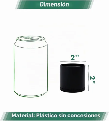 Vista 2 de D'vine Dev 74-Y-A-6 - Paquete de 24 macetas de plástico negro con platillos, 2 pulgadas Lightweight Durable Build, Matte Finish, Cylindrical