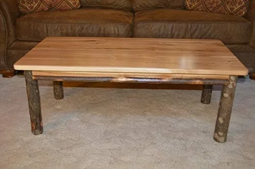 Vista 5 de A&L Furniture Amish - Mesa de centro de madera maciza de nogal, acabado natural Natural Finish