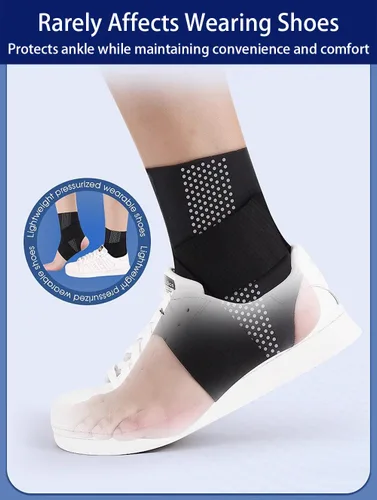 Vista 5 de Tobilleras para mujeres y hombres, 2 piezas de manga de compresión de tobillo para fascitis plantar, alivio de la fascitis plantar, calcetines