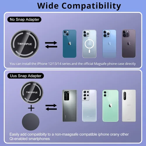 Vista 4 de Soporte magnético inalámbrico para cargador de coche compatible con Magsafe iPhone14/iPhone 13/iPhone 12/12 Mini/12 Pro/12 Pro Max, 15 W de carga