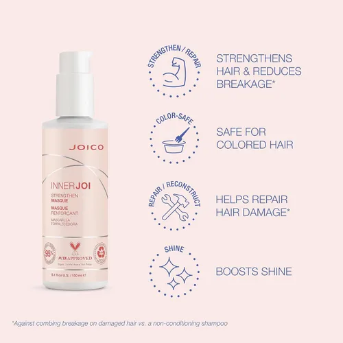 Vista 3 de Joico InnerJoi Strengthen Oil Cream Masque For Damaged, Color-Treated Hair Sulfate & Paraben Free Naturally-Derived Vegan Formula