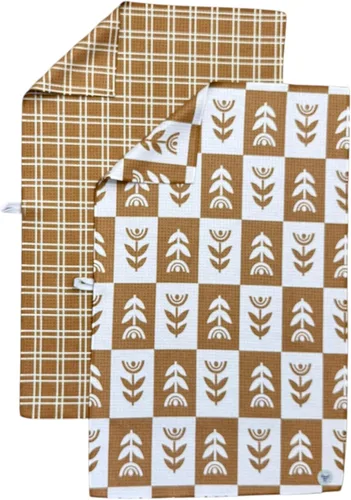 Vista 10 de Paquete de 2 Paños de cocina de doble cara Microfibra de tejido gofre Altamente absorbente Lazo para colgar Paños de cocina
