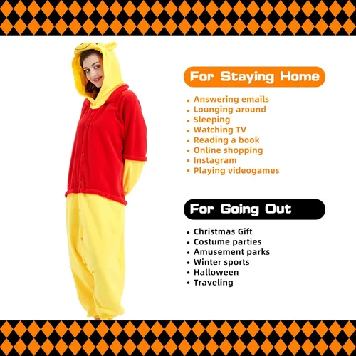 Vista 4 de ressber Unisex Adult Onesie Pajamas Animal One Piece Halloween Costume Christmas Sleepwear Jumpsuit