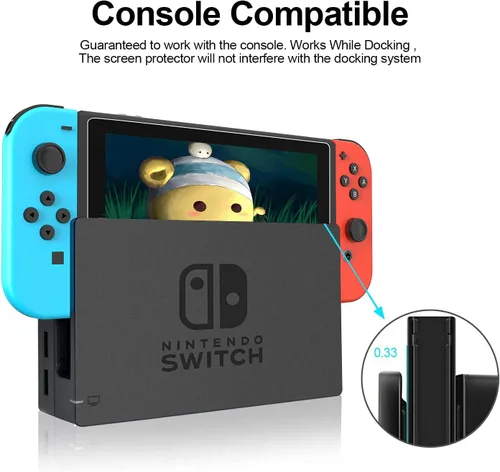 Vista 6 de daydayup Paquete de 3 Protector de pantalla de vidrio templado compatible con Nintendo Switch - Protector de pantalla transparente HD antiarañazos
