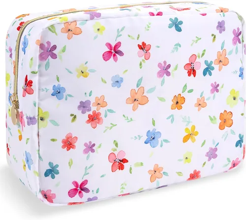 Vista 59 de izuzta Nylon Lager Pequeño Slim Mini Maquillaje Bolsa Organizador, Beige, Viajes