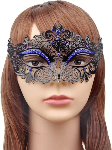 Vista 2 de IETANG - Antifaces venecianos para parejas, baile de máscaras, accesorios de disfraz o fiesta, 1 par