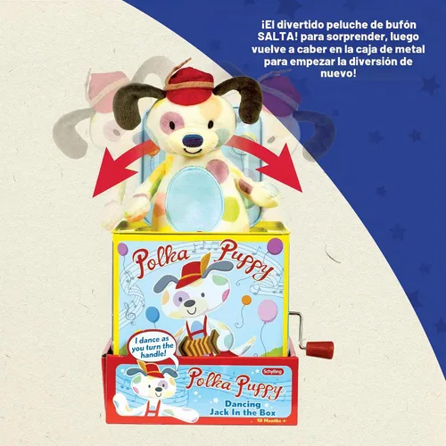 Vista 4 de Muñeco en caja de sorpresas de Schylling, Puppy Dancing Jack in the Box, Multi