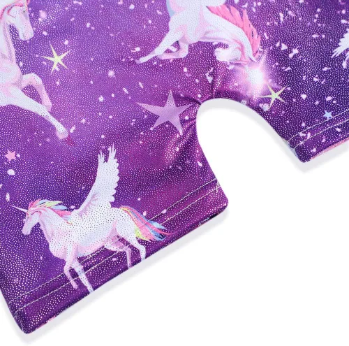 Vista 76 de HOZIY Leotardos de gimnasia para niñas, trajes de ciclismo con patrón adorable brillante