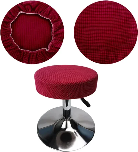 Vista 25 de Funda de taburete redonda de 12 a 16 pulgadas, fundas de asiento redondas para taburetes de bar, tela de lujo elástica, lavable de jacquard a prueba