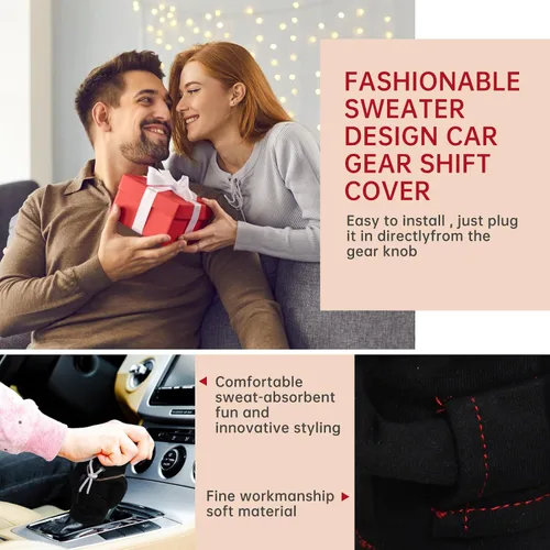 Vista 5 de Yajeea Sudadera con Capucha para Palanca de Cambios de Coche, Graciosa Sudadera Mini para Decoración de Coche, Cubierta Universal y Cálida para Pomo