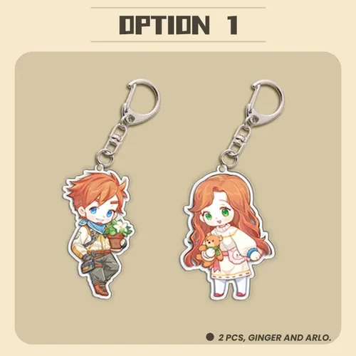 Vista 3 de My Time at Portia Characters Merch - Llavero acrílico de dos caras (2 pulgadas de alto)