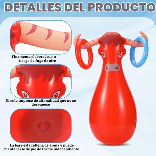 Vista 3 de Arrowbash 2 Pcs Inflatable Ring Toss Set Include 2 Inflatable Base 12 Rings for Cowboy Fiesta Rodeo Luau Beach Pool Birthday Party Supplies