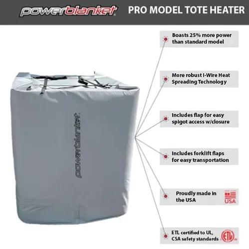 Vista 11 de Powerblanket Manta aislante IBC para calentador de tote/tanque de 275 galones, modelo PRO súper resistente para temperaturas extremadamente bajas