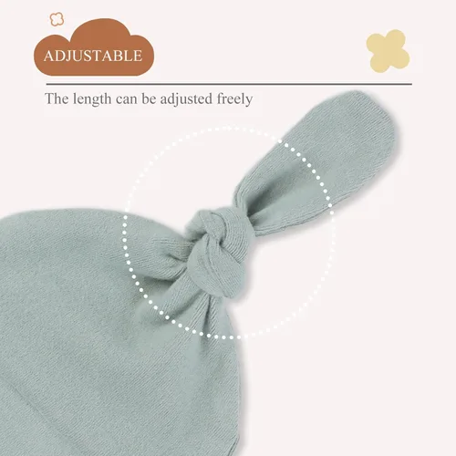 Vista 3 de Gorros para recién nacidos de algodón para recién nacidos, para otoño, invierno, bebés, niñas de 0 a 12 meses