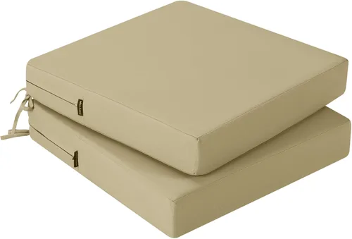 Vista 17 de idee-home Juego de 2 cojines para sillas de exterior, cojines de asiento impermeables para muebles de patio, almohadilla de repuesto para silla