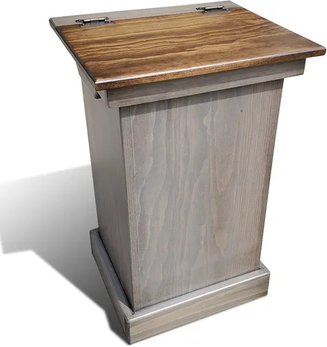 Vista 9 de Peaceful Classics Gabinete de Basura de Madera – Bote de Basura de Madera con Diseño Oculto, Elegante Bote de Basura para Cocina, Gabinete con Bote